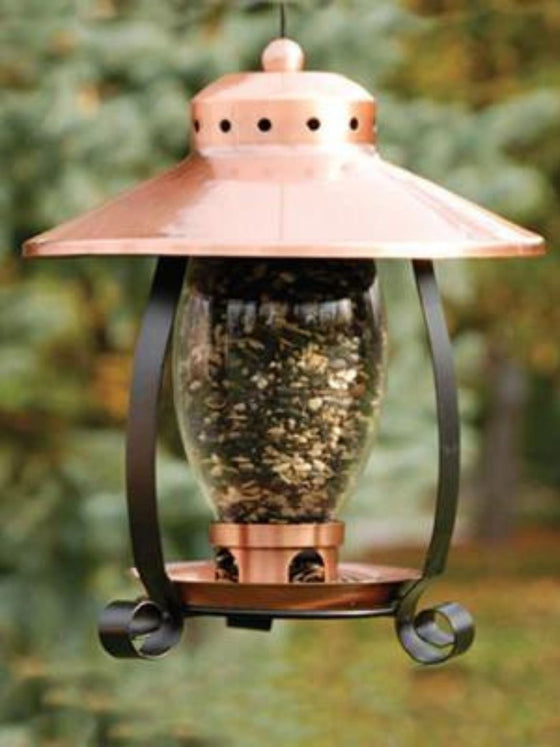 Mini Copper-Finish Lantern Feeder
