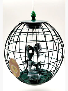  Green Round Caged Sunflower/Mixed Seed Tube Feeder