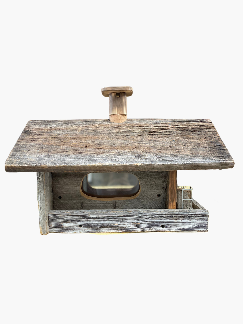 Barn Wood Feeder with Suet Cage